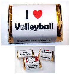 i love volleyball candy bar wrapper with the words thank you for coming on it