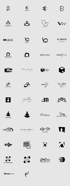 some type of black and white logos that are on display in the same font pattern