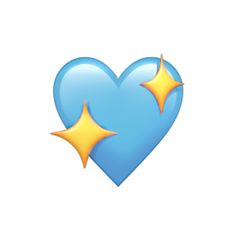 two blue hearts with yellow stars in the shape of a heart on a white background