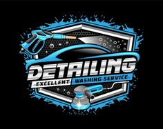 the logo for detailing expert washing service, which is designed to look like it has been painted