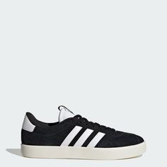 Women's Back to School Shoes | adidas US Black Three Stripes Sneakers For Skateboarding, Black Skate Shoes With Three Stripes, Adidas Vl Court, Back To School Shoes, Adidas Skateboarding, Adidas Trainers, Adidas Shop, Skater Style, Shoes Adidas