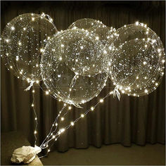 balloons Led Flower Crown, Light Up Balloons, Transparent Balloons, Bubble Party, Led Balloons, Wedding Balloon Decorations, Clear Balloons, Balloon Kit, Balloon Arrangements