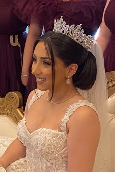 Buy REGINA Swarovski Wedding Full Crown, Full Circle Wedding Crown Online | Ellee Couture Boutique Full Crown Hairstyles, Wedding Hairstyles With Crown And Veil, Bridal Hair With Crown, Bridal Crown And Veil, Majestic Wedding, Crown Wedding Hair, Wedding Hairstyles With Crown, Swarovski Tiara, Bride Crown