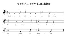 sheet music with the words hockey, tickety bumbleee