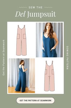 the jumpsuit sewing pattern is shown here