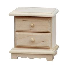 a small wooden nightstand with two drawers on each side and one drawer at the top