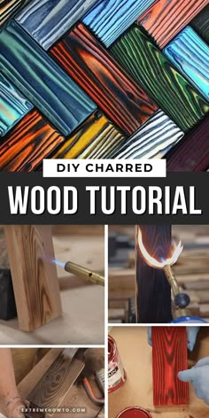 diy wood projects with text overlay that reads diy shared wood tutorial