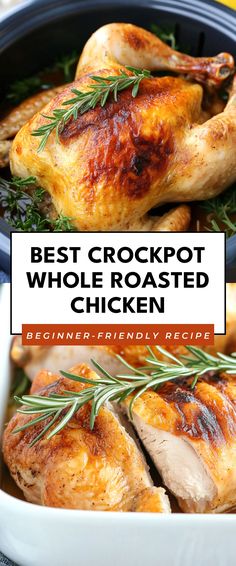 Image for Best Crockpot Whole Roasted Chicken Whole Fryer Chicken Recipes Crockpot, Roasting Chicken In Crockpot, Easy Whole Roasted Chicken, Slow Cooker Roasted Chicken, Whole Roasted Chicken Crockpot, Crockpot Whole Chicken Recipes Healthy, Best Whole Chicken In The Crockpot, Easy Whole Chicken Crockpot Recipes, Whole Crockpot Chicken Recipes