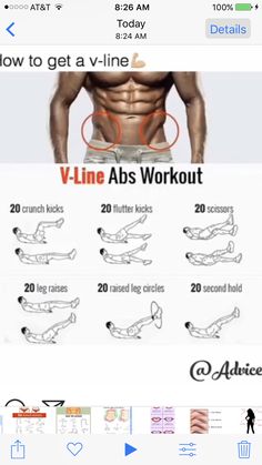 an image of how to get a v - line abs workout on the app store