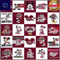 mickey mouse and other disney characters are depicted in this graphic art poster for the university of ohio