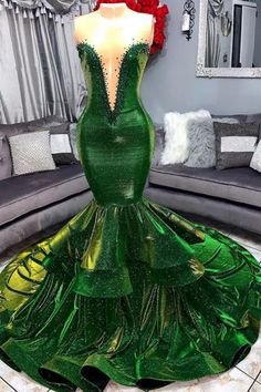 Uk Prom Dresses, 2022 Prom Dresses, Green Prom Dresses, Emerald Green Prom Dress, Ruffle Prom Dress, Prom Dresses 2023, Prom Girl Dresses