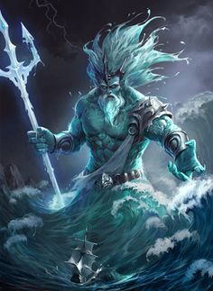 Neptune God, Mythical Mermaids, Poseidon God, Athena Greek Goddess, Water Elemental