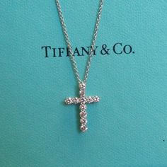 Tiffany Diamond Cross Platinum Necklace Tiffany Cross Necklace, Tiffany Cross, Platinum Necklace, Diamond Cross Necklace, Tiffany And Co Jewelry, Tiffany And Co Necklace, Tiffany Diamond, Birthday Planning, Tiffany Co Jewelry