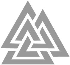 the triangle logo is shown in grey and white, with two triangles on each side