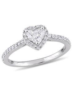 a heart shaped diamond engagement ring