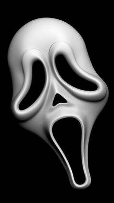 a white mask on a black background