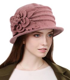 PRICES MAY VARY. Material: The women beret hat made of wool which is high quality material for warmth, durability and comfort. Head circumference: 56-58cm/22-22.8inch. One size fits most people. Classic French Vintage Floral Style: Handmade item, complex 3D floral patterns, comfortable and easy to wear in this style winter dress hat. Lightweight and soft.looks more stylish. Various Options: Supplied with choice of colours to meet the requirements of customers. It is easy to match with casual or Beige Wool Felt Hat For Winter, Winter Wool Cloche Hat, Winter Wool Cloche Felt Hat, Winter Beige Wool Felt Hat, Wool Brimmed Beret For Fall, Fitted Wool Cloche Hat For Fall, Fitted Winter Cloche Hat, Fall Wool Cloche Hat, Vintage Brimmed Cloche Hat For Winter