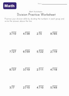 the worksheet for division practice with numbers