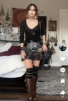 Whimsigoth Winter Outfits, Hippie Goth Outfits, Goth Outfits Winter, Whimsigoth Outfits, Winter Night Outfit, Hippie Goth, Looks Pinterest, Fits Aesthetic, I'm With The Band