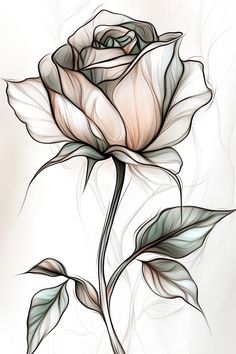 a drawing of a rose on a white background