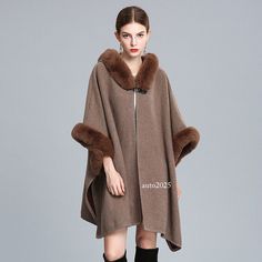 Store Categories Womens Rabbit Fur Collar Hooded Shawl Capes Plus Size Wool Coats Loose Cardigan Product Description Outer Shell Material Wool Department Women Style Cape Color Gray Brand Unbranded Size Type Regular Size One Size Type Coat Closure Button Occasion Casual Season Fall,Spring,Winter Pattern Solid Jacket/Coat Length Short Garment Care Dry Clean Only Lining Material Polyester Theme 80s,90s,Retro,USA,Western Country/Region of Manufacture China Fit Regular Sleeve Length Long Sleeve Shipping 1.  Your Item(s) will be shipped within 5-15 business days once payment received. 2.  Standard shipping to US/UK,you may can get it in 7-20 Business days.      Standard Shipping for Airmail via Post Office 11-30 business Days Come(approximately within 30 days) ship to other country. 3.  if you Hooded Shawl, Poncho Coat, Jacket Cape, Loose Cardigan, Wool Poncho, Cardigan Women, Casual Cardigans, Wool Blend Coat, Woolen Coat