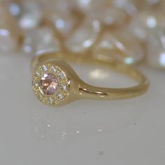 Diamond Solid Gold Ring Morganite Gold Ring, Engagement Ring Gold Diamond, Unconventional Engagement Rings, Pink Tourmaline Engagement Ring, Engagement Ring Pink, Ring Gold Diamond, Pink Engagement, Gold Ring Unique, Unique Gold Rings