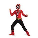 a person in a red and black power ranger costume standing with his arms out to the side