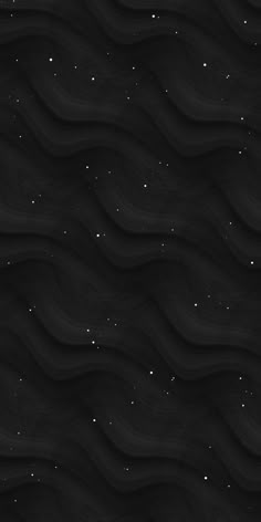 an abstract black and white background with wavy lines, stars and small dots in the sky