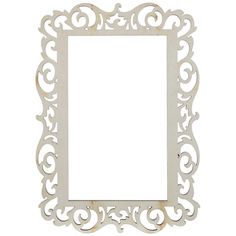 an ornate white frame on a white background