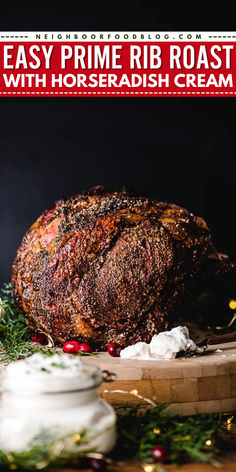 Want some Christmas dinner recipes? Elevate your Christmas dinner with the BEST horseradish sauce for prime rib! This juicy, tender prime rib paired with horseradish cream is a showstopper among Christmas main dishes. Pin this recipe and impress your guests! Prime Rib Horseradish Sauce, Easy Prime Rib Roast Recipe, Easy Prime Rib, Crusted Prime Rib, Best Prime Rib Recipe, Prime Rib Sauce, Horseradish Cream Sauce, Prime Rib Roast Recipe, Christmas Main Dishes