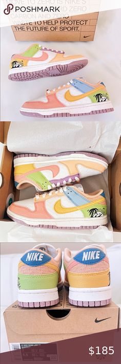 Nike Dunk Low Retro Sun Club Multi women 7/ NWT Nike Sun Club Dunks, Nike Sun Club Outfit, Womens Nike Dunks Low, Nike Shoes Women Colorful, Nike Womens Dunks, Cute Dunks Low, Styling Nike Dunks Women, Women’s Nike Dunks, Sun Club Dunks