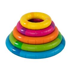 an inflatable toy stacking up on top of each other with different colors