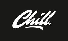 the word chill on a blue background