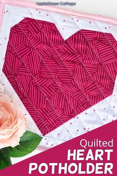 See how to make a quilted heart potholder using our free heart potholder pattern - as easy as it is adorable! Using a pieced quilt heart block, you'll create a beautiful DIY quilted heart potholder. The free heart quilt block potholder pattern comes in 10 sizes - grab them now and turn that heart square quilt block into a lovely Valentine’s potholder!