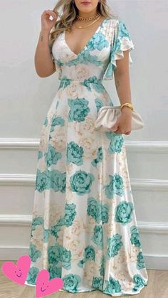 فستان زهري, Dresses Casual Boho, Dress Sleeve Styles, فستان سهرة, Maxi Dresses Casual, Boho Casual, Maxi Dress With Sleeves, Summer Outfits Women, Womens Maxi Dresses