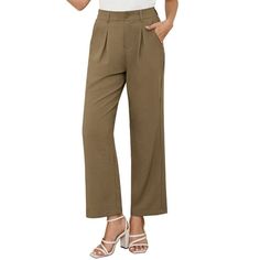 Asklazy Women Wide Leg Trousers are crafted from a unique blend of fabrics for ultimate comfort and style. Comprising 46% rayon, 51% polyester, and 3% spandex, they offer a soft touch, durability, and just the right amount of stretch.Whether you're heading to the office, going out for a casual lunch, or attending a special event, these pants are the perfect choice. They can be easily dressed up with a blouse and heels for a sophisticated look or paired with a casual tee and sneakers for a more l Linen Drawstring Pants, Trousers Women Wide Leg, Womens Pajamas Pants, Cotton Linen Pants, Flannel Pants, Long Trousers, Linen Pants Women, Plus Size Activewear, Elastic Waist Pants