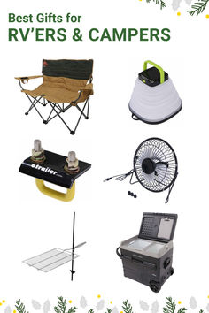 Outdoor chair, cooler, solar light, fan, grill