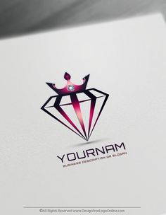 the logo is designed to look like a diamond with a crown on it's head