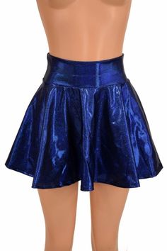 Royal Blue Sparkly Jewel Holographic Metallic Circle Cut Mini Skirt Rave Clubwear EDM - 154159 Blue Sequin Skirt, Blue Leather Skirt, Rave Skirt, Shiny Skirts, Sparkle Outfit, Sparkle Skirt, Blue Costumes, A Line Cocktail Dress, Taylor Swift Outfits