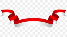 a red ribbon with white stripes on the bottom, transparent background png clipart