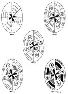 four circles with different designs on them