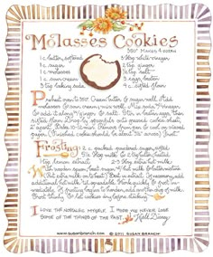 a recipe for making molasses cookies