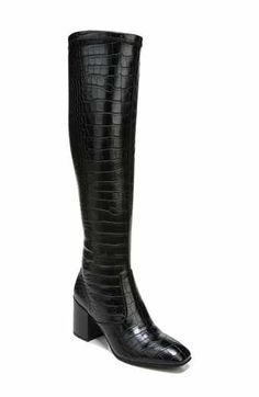 Zodiac Cindy Knee High Boot (Women) | Nordstromrack Embossed Boots, Tall Boot, Wide Calf Boots, Knee High Leather Boots, Wide Calf, Wide Boots, Boots Knee, Tall Boots