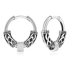 PRICES MAY VARY. 【Celtic Design】: The Celtic Knot is an ancient and mystical symbol that has magical powers in Norse culture and is a symbol of honor and status. Our Celtic earrings for men highlight the mystery and elegance of the Celtic knot and are perfect for men and women who appreciate Norse culture. 【Hypoallergenic Material】: Our celtic hoop earrings are made of high quality 925 sterling silver for both value and durability. They are also hypoallergenic, lead-free, nickel-free and cadmium Norse Culture, Vikings Gifts, Norse Jewelry, Magical Powers, Celtic Earrings, Earrings For Men, Celtic Design, Norse Vikings, Sterling Jewelry