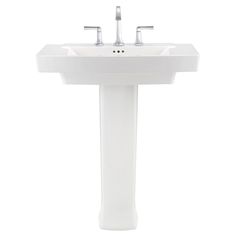 American Standard Townsend Pedestal Sink in White with 8 in. Faucet Holes - Super Arbor Bathroom Sink Tops, Pedestal Bathroom Sink, Rectangular Sink Bathroom, White Faucet, Pedestal Sinks, Pedestal Basin, Pedestal Sink, Widespread Bathroom Faucet, Sink Top