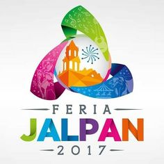 the logo for feria jalpan is shown in colorful colors and features fireworks