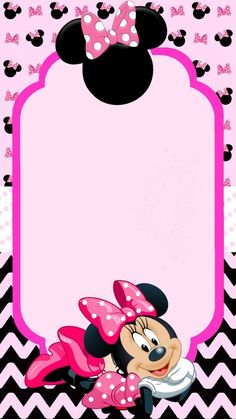 a minnie mouse birthday card with pink polka dots