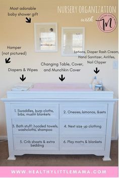 a baby changing table with instructions to make it look like a nursery dresser or changing table