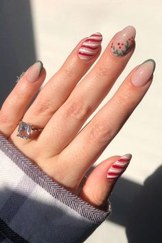 Snowman Nails, Glitter French Tips, Red Nail Art