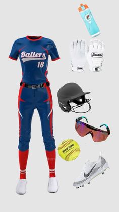 an assortment of sports gear including gloves, sunglasses and baseball mitts is shown in this image